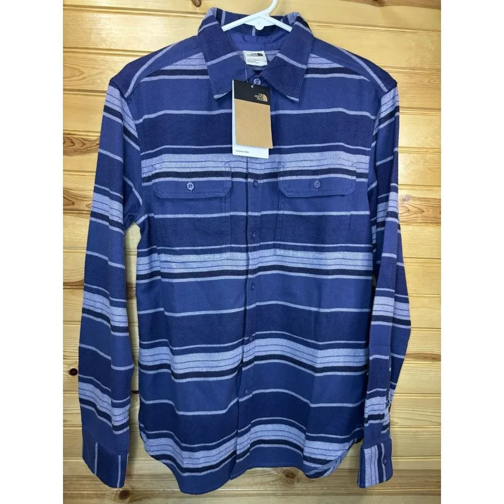 The North Face Arroyo Long Sleeve Flannel Shirt Cave Blue Men Size Small $90 NWT